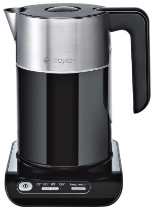 Изображение Электрический чайник Bosch TWK 8613 (2400 Вт/1,5 л /металл, пластик/черный, серебристый)