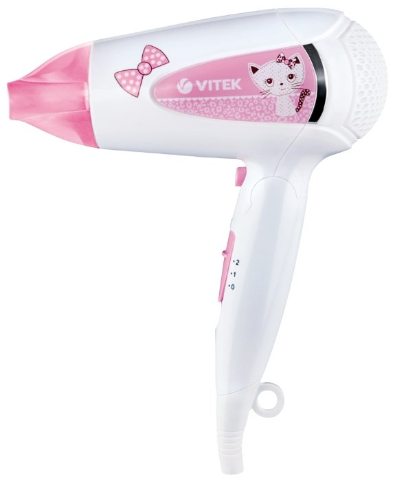 Изображение Компактный фен VITEK VT-8215 JR (1600 Вт /розовый, белый)