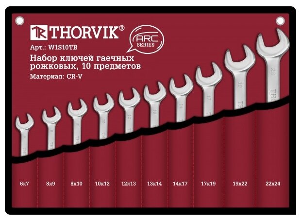 Изображение Набор инструментов Thorvik W1S10TB, 10 шт
