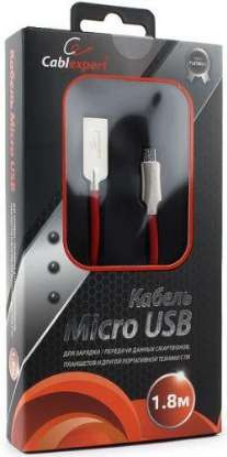 Изображение Кабель соединительный Gembird CC-P-mUSB02R-1.8M USB 2.0 A Micro USB 2.0 B красный 1,8 м