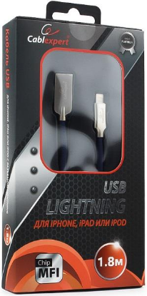 Изображение Кабель соединительный Gembird CC-P-APUSB02Bl-1.8M USB 2.0 A Lightning 8P синий 1,8 м