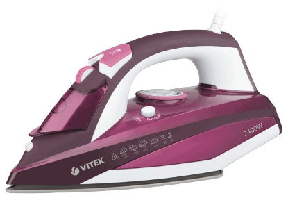 Изображение Утюг VITEK VT-1215 (2400 Вт/розовый, бордовый)