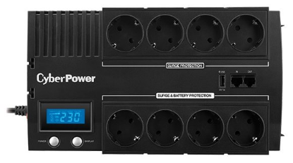 Изображение ИБП CyberPower BR1000ELCD черный (интерактивный 600 Вт  ступенчатая аппроксимация синусоиды)