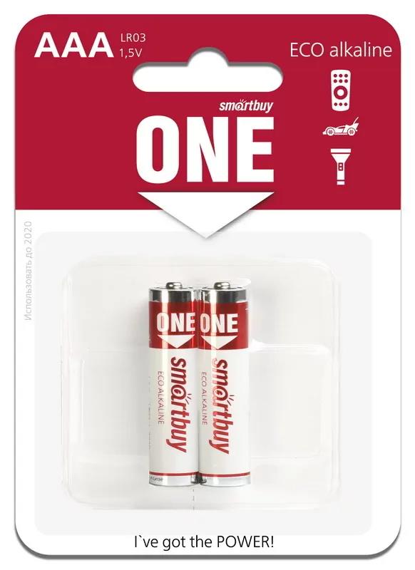 Изображение Батарейка SmartBuy ONE LR03/2B (SOBA-3A02B-Eco) 2шт/уп (AAA (R03,286,LR03) 1,5 В  щелочная (алкалиновая))