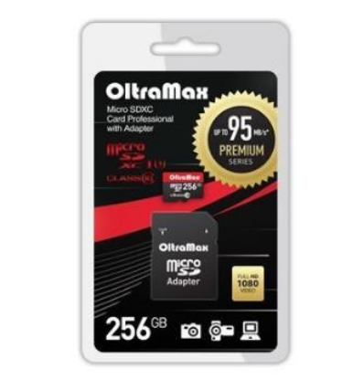 Изображение Карта памяти OltraMax MicroSDXC Class 10 256 Гб адаптер на SD