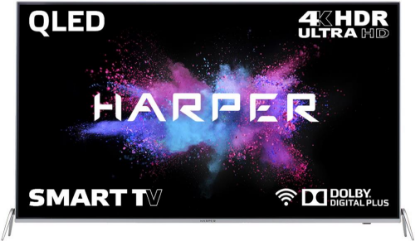 Изображение Телевизор Harper 55Q850TS 55" HDR, 4K UHD Smart TV серебристый, черный