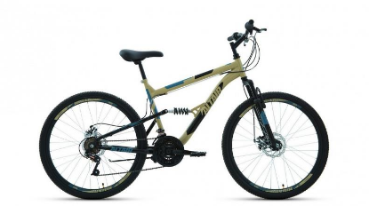 Изображение Велосипед Altair MTB FS 26 2.0 DISC (черный, бежевый/26 "/18.0 ")-2021 года RBKT1F16E017