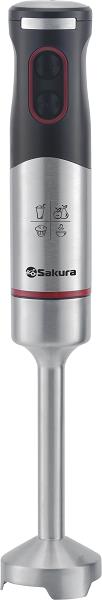 Изображение Блендер Sakura SA-6249 BK (погружной/1000 Вт/серебристый, черный)