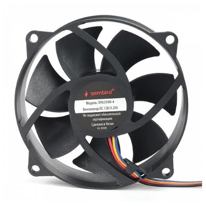 Изображение Вентилятор Gembird D9025HM-4 (2500 об/мин , 90x90x25 мм,4-pin PWM)