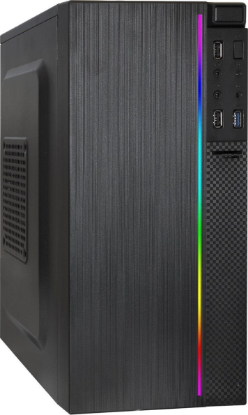 Изображение Корпус ExeGate mEVO-9302-RGB-600W-12 (micro-ATX, черный, 600 Вт)/(EX287885RUS)