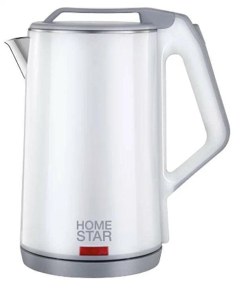 Изображение Электрический чайник HOMESTAR HS-1036 (1500 Вт/1,8 л /пластик, нержавеющая сталь/белый)