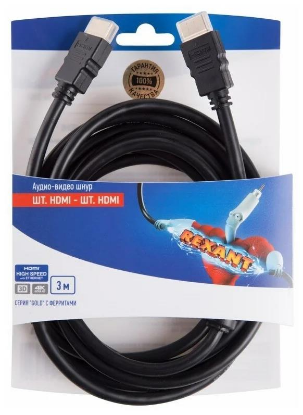 Изображение Кабель Rexant 06-3102 HDMI-HDMI (черный) (3 м)