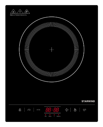 Изображение Плита настольная STARWIND STI-1002 (электрическая, стеклокерамика, черный)