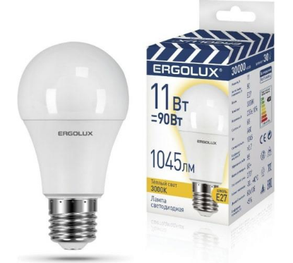 Изображение Лампа светодиодная Ergolux LED-A60-11W-E27-3K Е27 3000К 11 Вт