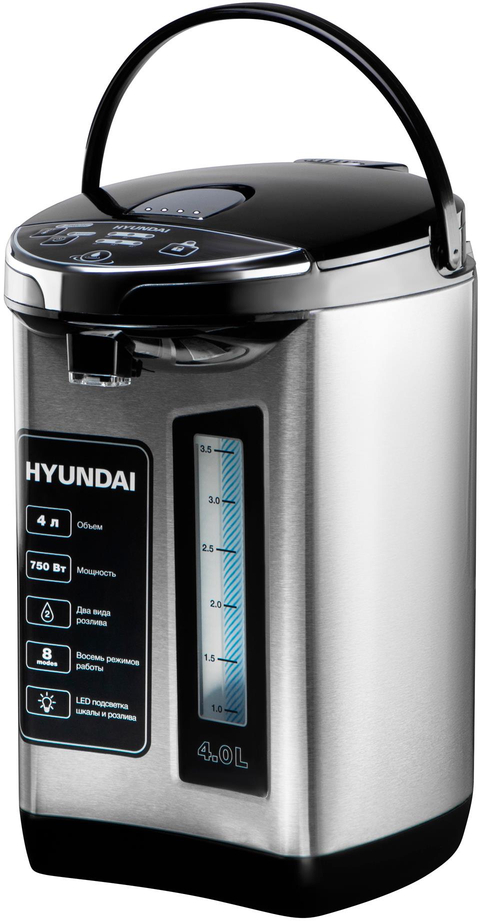 Изображение Термопот Hyundai HYTP-5840 (4 л /750 Вт /черный, серебристый)