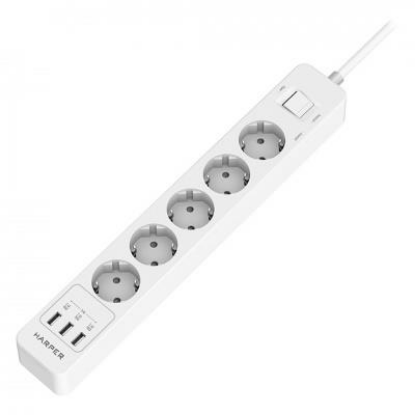 Изображение Сетевой фильтр Harper UCH-550 5 м, белый