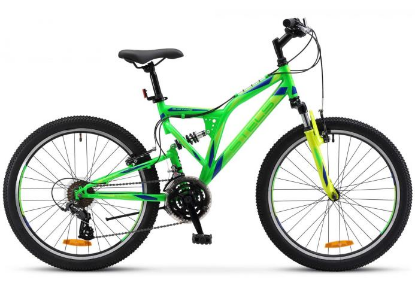Изображение Велосипед Stels Mustang V 24 V020 (черный, зеленый/24 "/16.0 ")-2023 года LU085328*LU095234