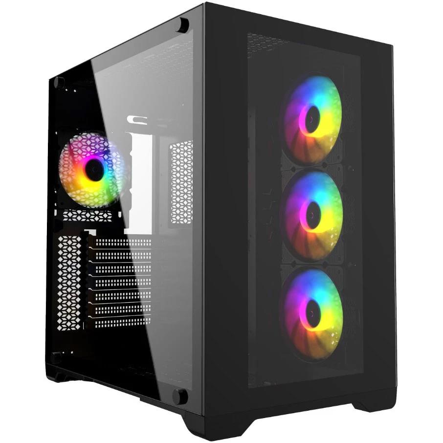 Изображение Корпус PowerCase Vision (mATX, ATX, Mini-ITX, черный, без БП)/(CVBA-L4)