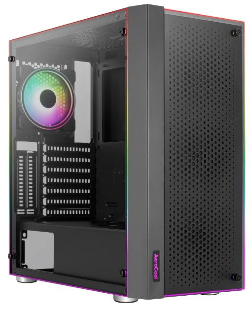 Изображение Корпус AeroCool SKRIBBLE-G-BK-V1 (mATX, ATX, Mini-ITX, черный, без БП)/()