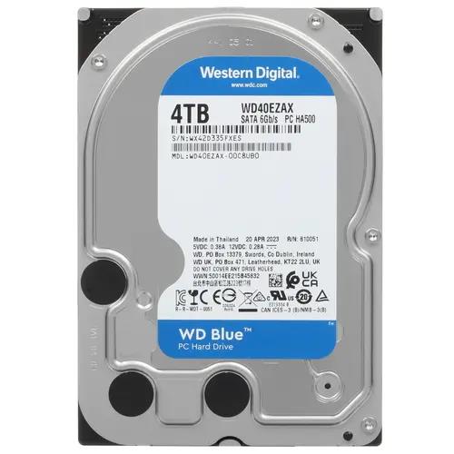 Изображение Жесткий диск 3.5" 4000 ГБ Western Digital Blue WD40EZAX, 5400 rpm, 256 МБ