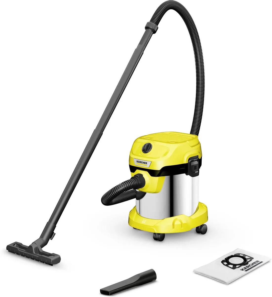Изображение Строительный пылесос Karcher WD 2 Plus S V-15/4/18 (1000 Вт , мешок, контейнер,  очистка)