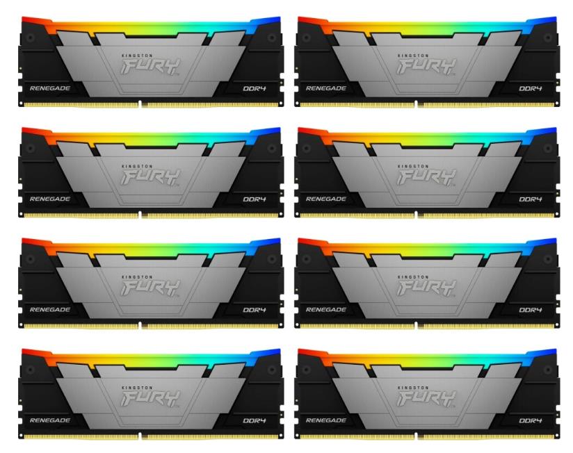 Изображение Оперативная память 8x32 GB DDR4 Kingston Fury Renegade RGB (25600 МБ/с, 3200 МГц, CL16)