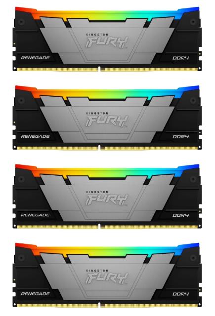 Изображение Оперативная память 4х8 GB DDR4 Kingston Fury Renegade RGB (25600 МБ/с, 3200 МГц, CL16)