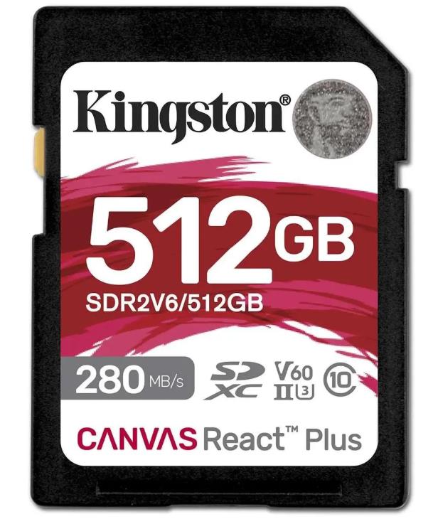 Изображение Карта памяти Kingston SDXC Canvas React Plus Class 10 512 Гб  SDR2V6/512GB