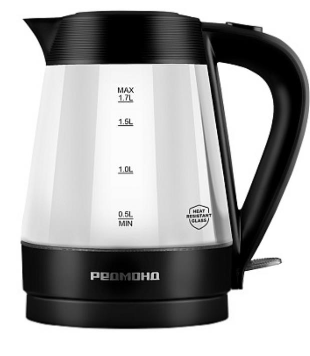 Изображение Электрический чайник REDMOND KG229 (2200 Вт/1,7 л /стекло, пластик/черный)