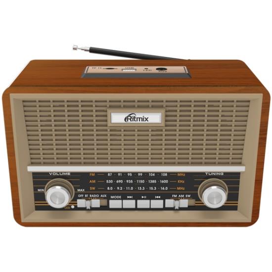 Изображение Радиоприемник Ritmix RPR-111 WOOD коричневый