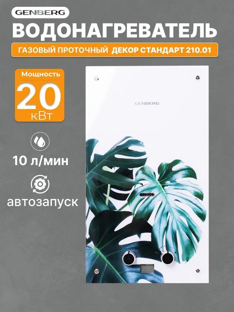 Изображение Водонагреватель проточный (газовые) GENBERG 210.01 ДЕКОР 10 л. Тропический лист