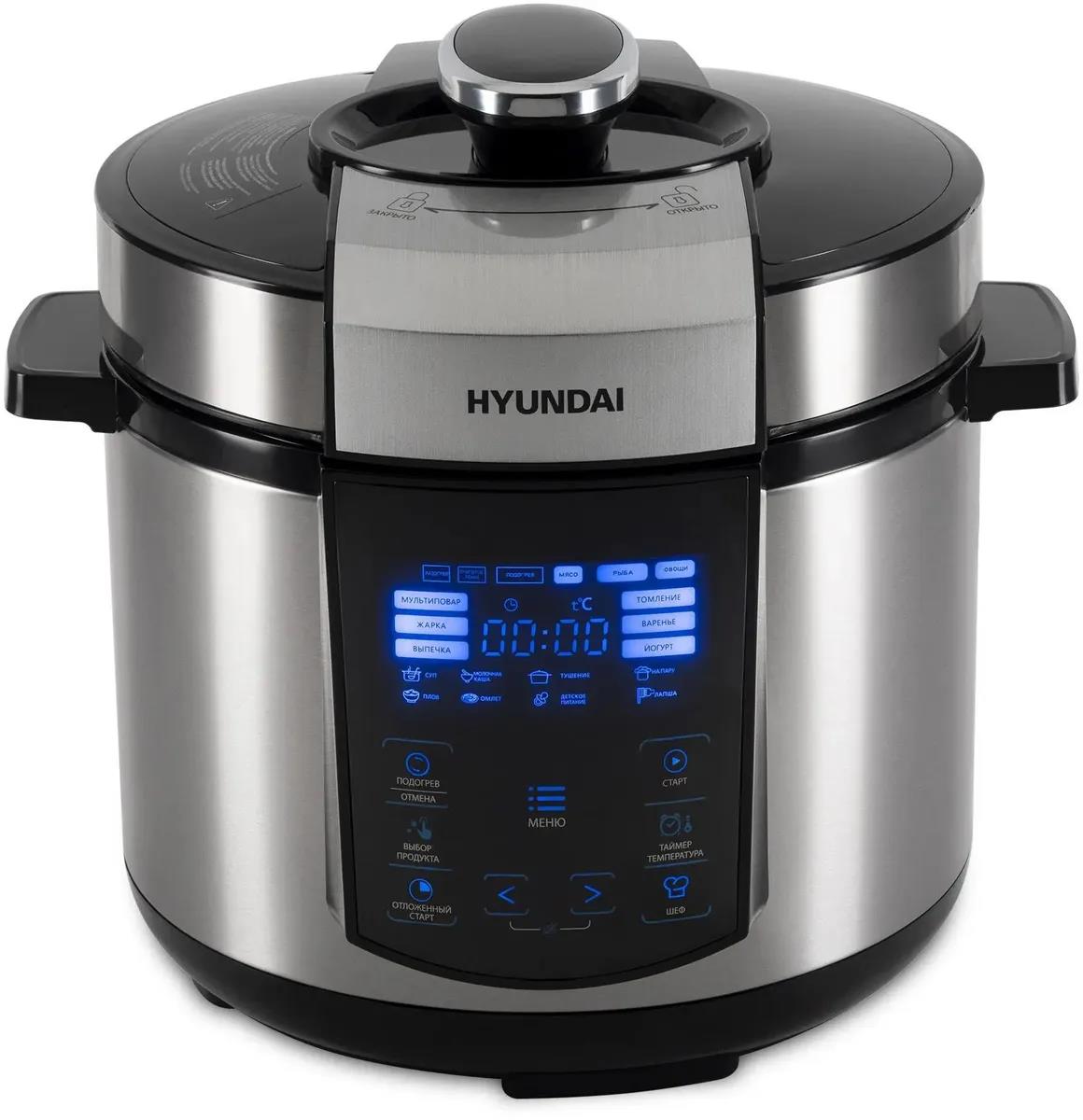 Изображение Мультиварка Hyundai HYMC-1618 (1000 Вт/5 л /черный, серебристый)