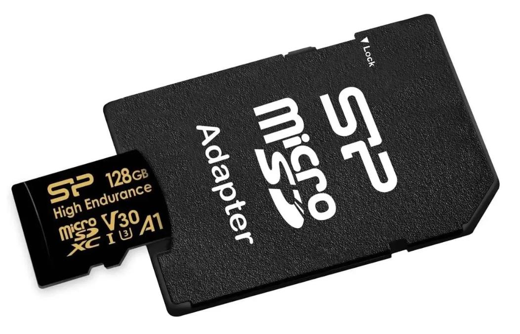 Изображение Карта памяти Silicon Power MicroSDXC High Endurance Class 10 128 Гб адаптер на SD SP128GBSTXDV3V1HSP