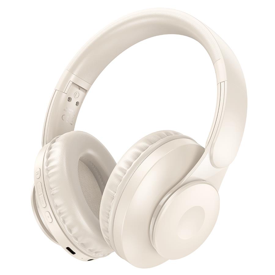 Изображение Bluetooth-гарнитура/наушники Hoco (6942007601214) W45 Bluetooth 5.3 Milky White (кремовый)
