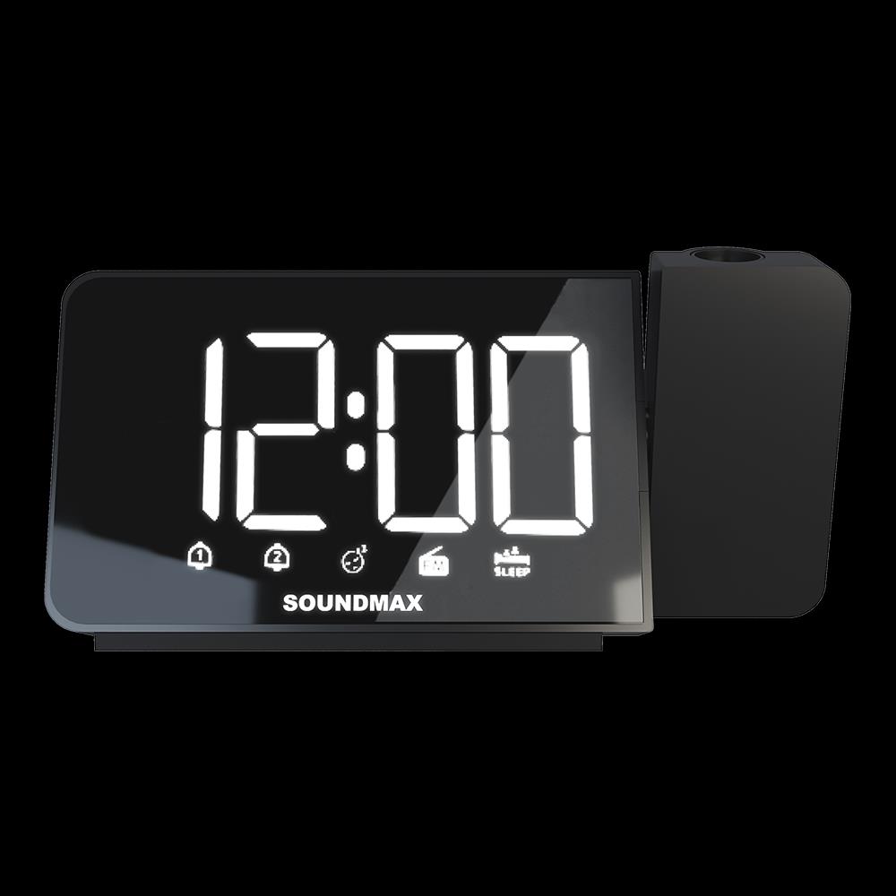 Изображение Радиобудильник SoundMAX SM-1533 (черный с белым)