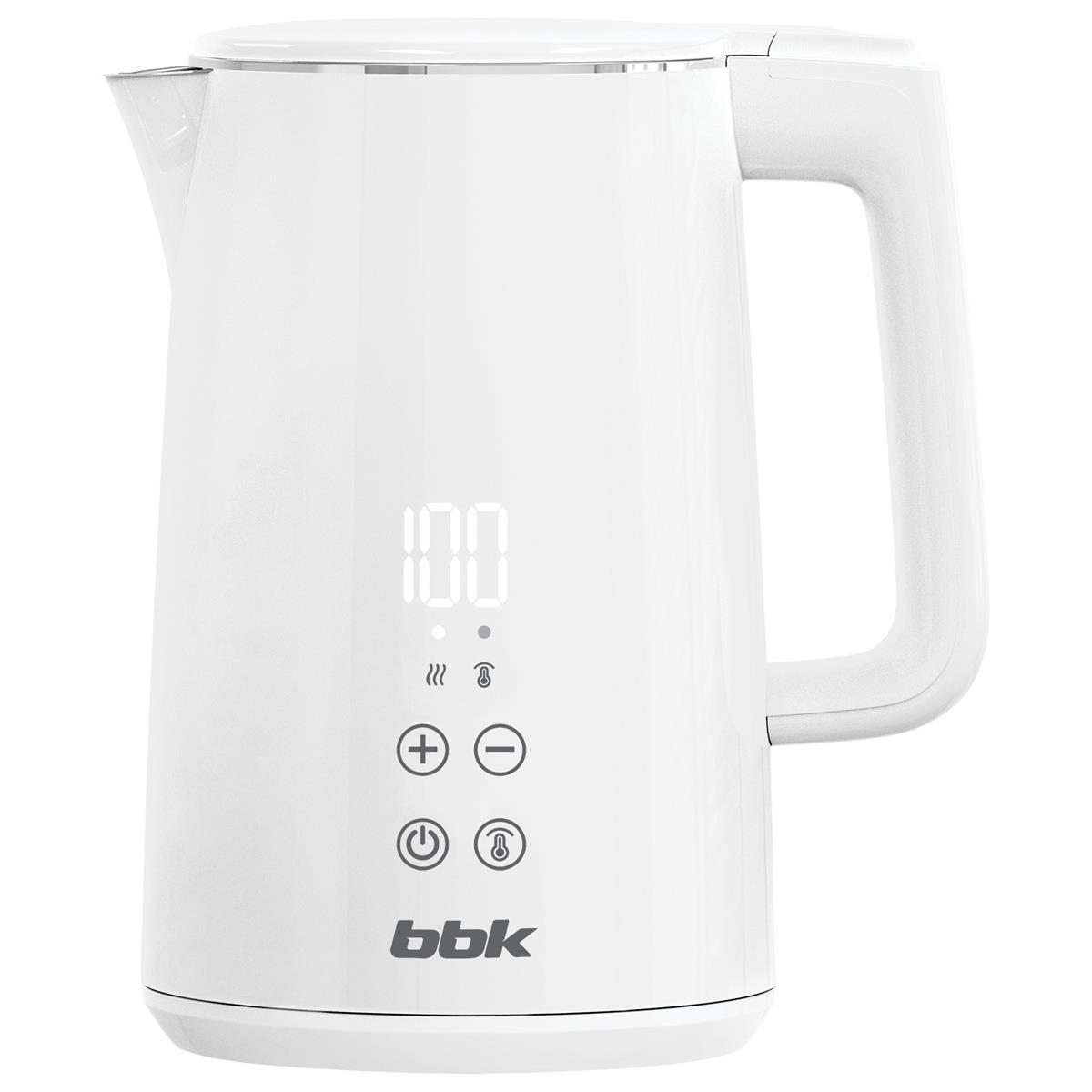 Изображение Электрический чайник BBK EK1500 (2200 Вт/1,5 л /пластик, нержавеющая сталь/белый)