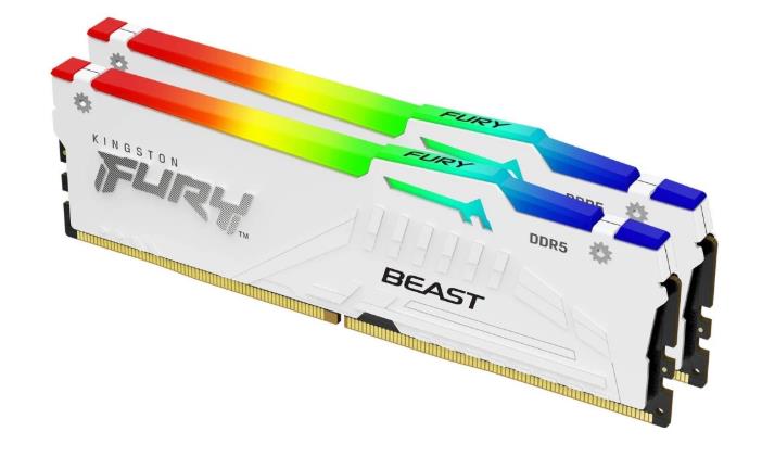 Изображение Оперативная память 2x32 GB DDR5 Kingston Fury Beast White RGB (44800 Мб/с, 5600 МГц, CL40)