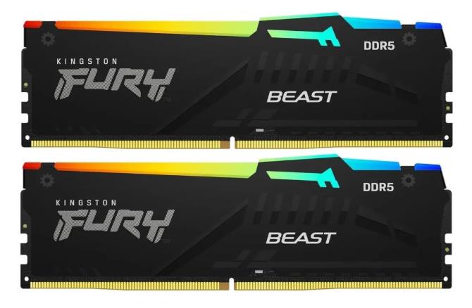 Изображение Оперативная память 2x16 GB DDR5 Kingston Fury Beast Black RGB (48000 Мб/с, 6000 МГц, CL30)