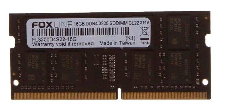 Изображение Оперативная память 16 GB DDR4 Foxline FL3200D4S22S-16G (25600 МБ/с, 3200 МГц, CL22)