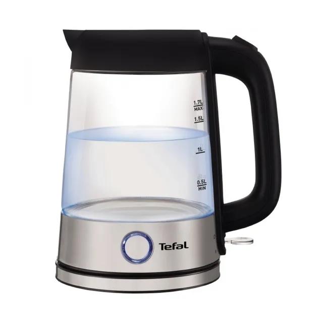 Изображение Электрический чайник Tefal KI750D30 (2400 Вт/1,7 л /стекло, пластик/прозрачный, черный, серебристый)