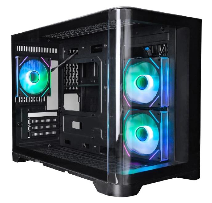 Изображение Корпус 1STPLAYER UView UV6 ARGB Black (mATX, Mini-ITX, черный, без БП)/(UV6-BK-2FC7R-1FC7)