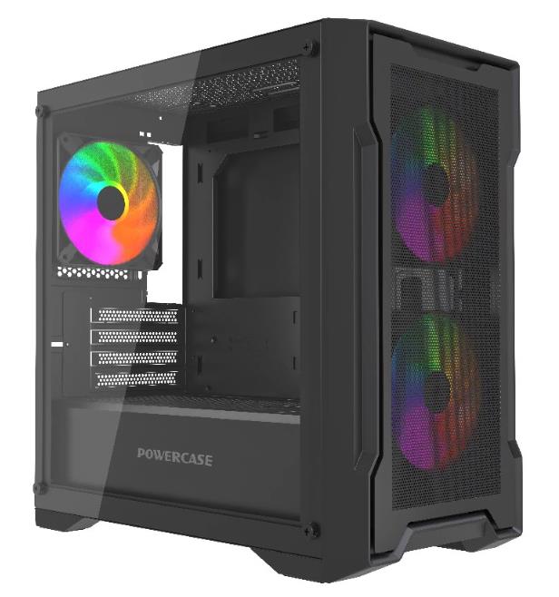 Изображение Корпус PowerCase Mistral Micro X3B ARGB Black (mATX, Mini-ITX, черный, без БП)/(CMMXB-A3)