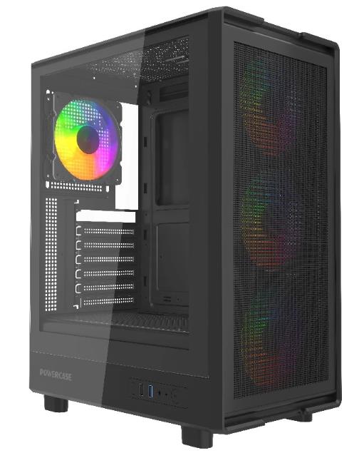 Изображение Корпус PowerCase Mistral A4B Black (mATX, ATX, Mini-ITX, черный, без БП)/(CMAB-L4)