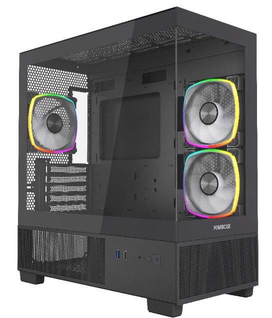 Изображение Корпус PowerCase Vision Micro M3B Black (mATX, Mini-ITX, черный, без БП)/(CVMMB-A3)