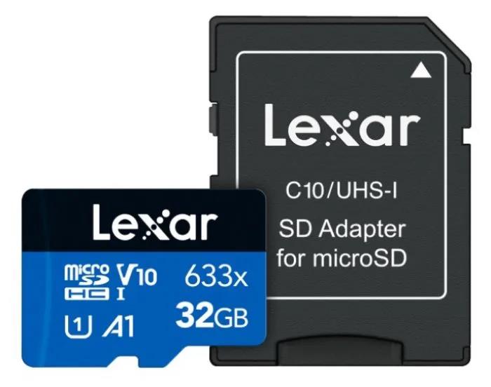Изображение Карта памяти Lexar MicroSDHC High-Performance 633x Class 10 32 Гб адаптер на SD LMS0633032G-BNNNG