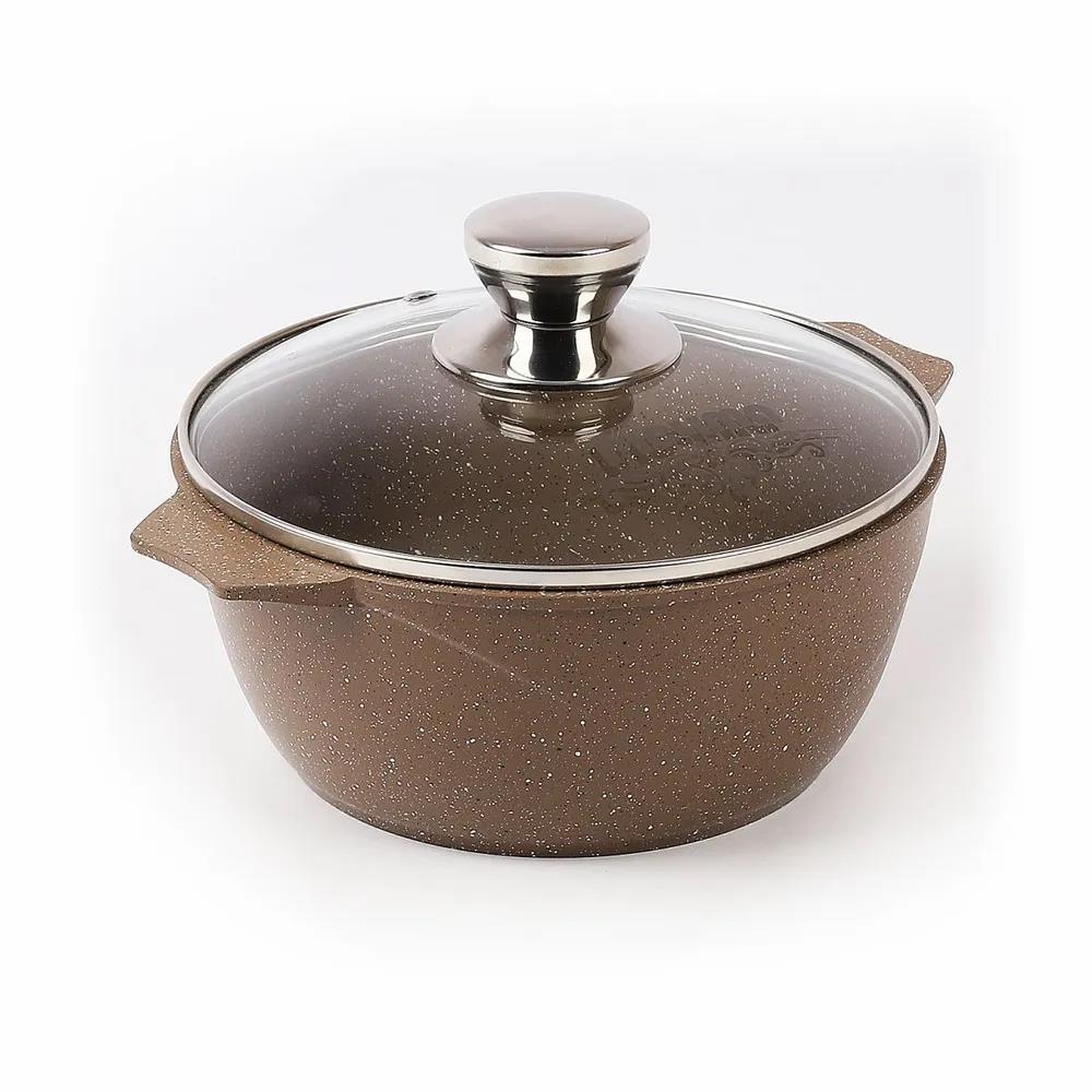 Изображение Кастрюля Мечта 43806 со стеклянной крышкой. "Гранит brown" (3 л )