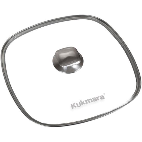 Изображение Крышка Kukmara с28-2т112 стекл квадр 28х28см нерж/руч с деколью 28 см