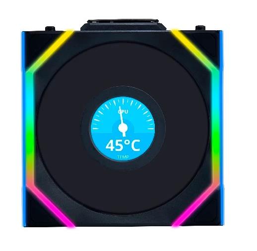 Изображение Вентилятор Lian Li UNI Fan SL Wireless LCD 120 Reverse Blade Black (1900 об/мин , 120x120x25 мм,4-pin PWM)