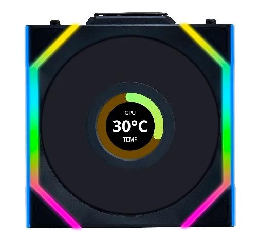 Изображение Вентилятор Lian Li UNI Fan SL Wireless LCD 120 Black (1900 об/мин , 120x120x25 мм,4-pin PWM)