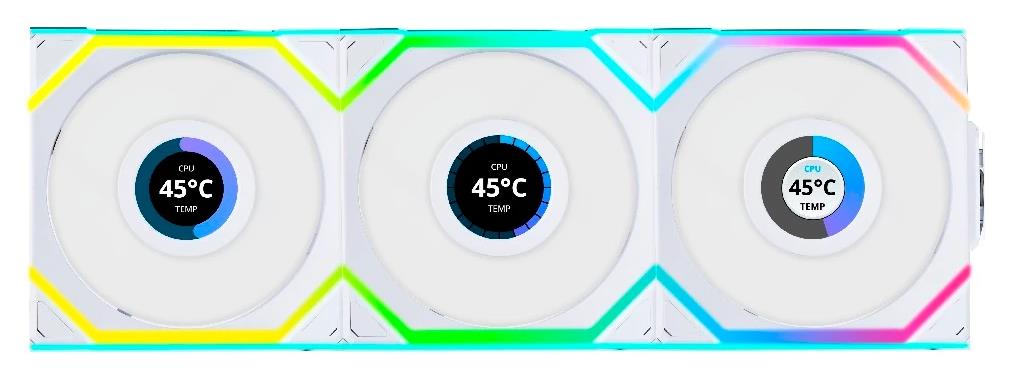 Изображение Вентилятор Lian Li UNI Fan SL Wireless LCD 120 White (1900 об/мин , 120x120x25 мм,4-pin PWM)